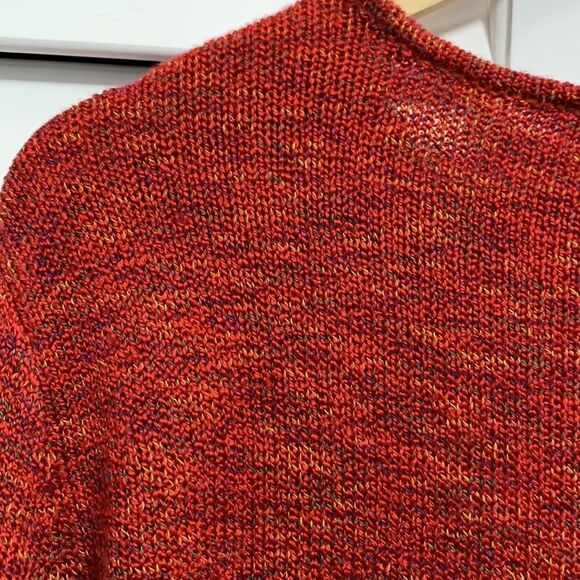 NEW V-Neck Pullover long sleeve Sweater Sienna Maroon Multi color mix Sz L - Picture 6 of 9